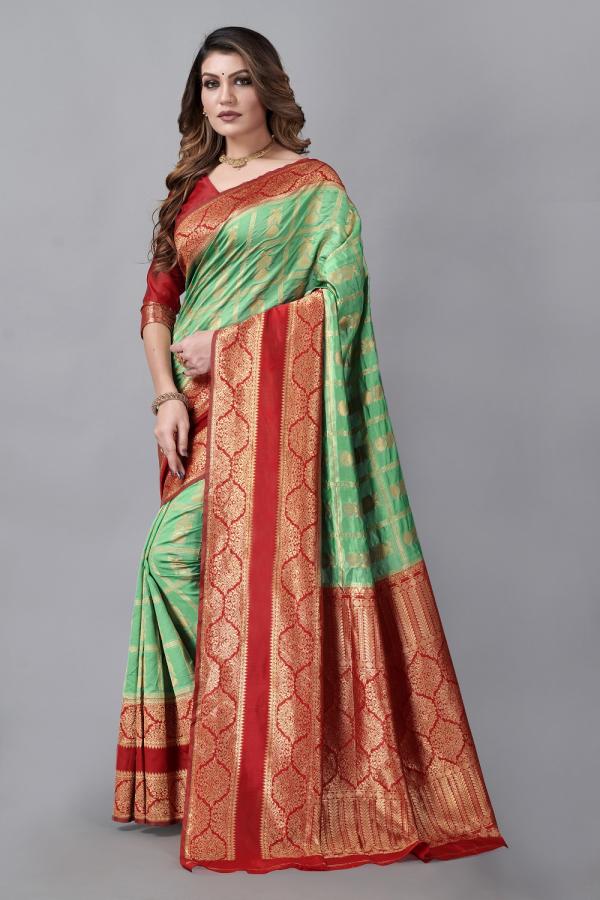 Raaghvi Silk Designer Fancy Lichi Silk Saree Collection