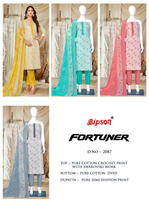 Bipson Fortuner 2087 Readymade Cotton  Exclusive Designer Suit Collection