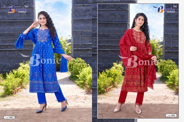 Bonie Aakruti Styles Rayon Kurti With Bottom Dupatta Collection