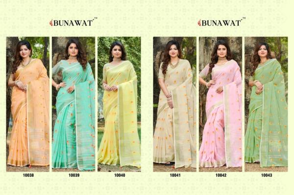 Bunawat Anandi Fancy Designer Linen Saree Collection