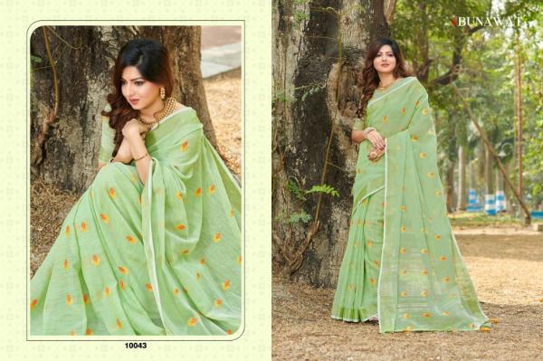 Bunawat Anandi Fancy Designer Linen Saree Collection