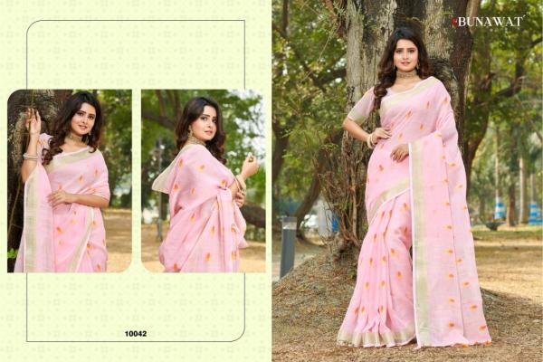 Bunawat Anandi Fancy Designer Linen Saree Collection