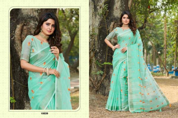 Bunawat Anandi Fancy Designer Linen Saree Collection