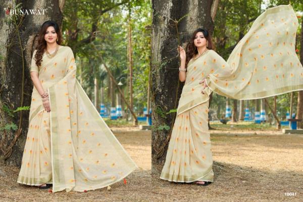 Bunawat Anandi Fancy Designer Linen Saree Collection