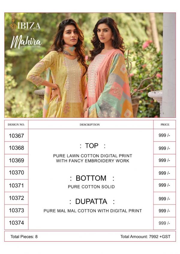 Ibiza Mahira Designer Cotton Salwar Kameez Collection