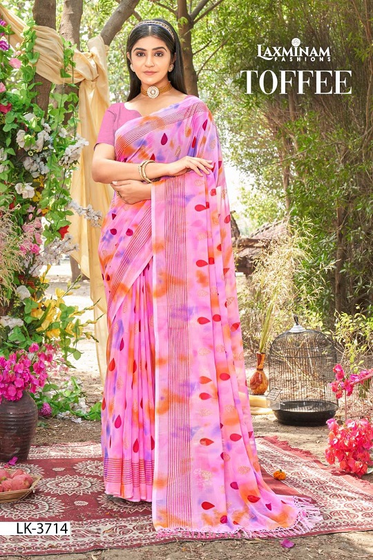 Laxminam Toffee Casual Printed Georgette Saree Collection