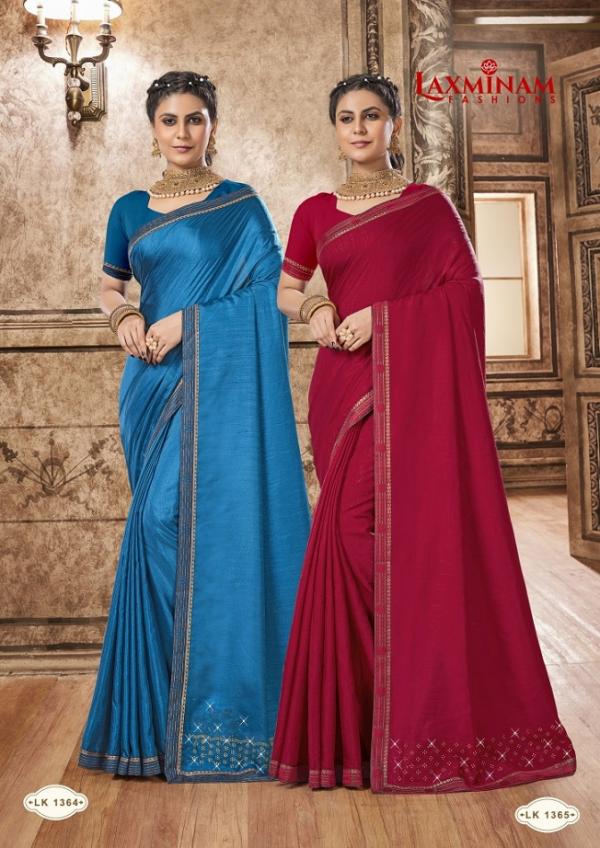 Laxminam Rcb 3 Casual Designer Vichitra Silk Saree Collection