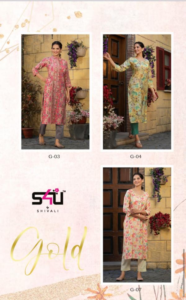 1Love Gold Vol 4 Designer Printed Long Kurti Collection