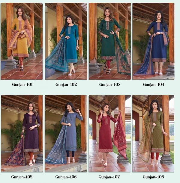 Rangmaya Gunjan Fancy Kurti With Bottom Dupatta Collection