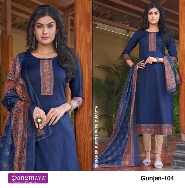 Rangmaya Gunjan Fancy Kurti With Bottom Dupatta Collection