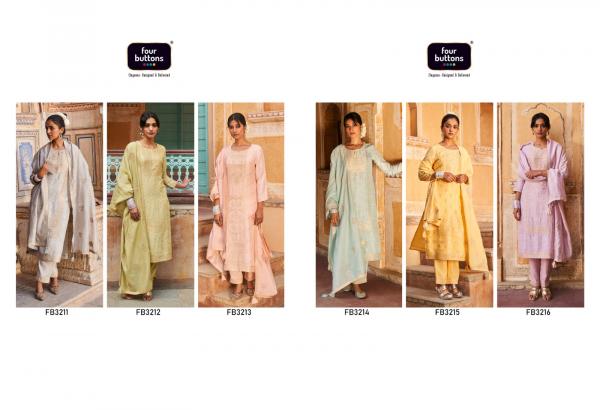 Four Buttons Arzoo New Kurti With Bottom Dupatta Collection