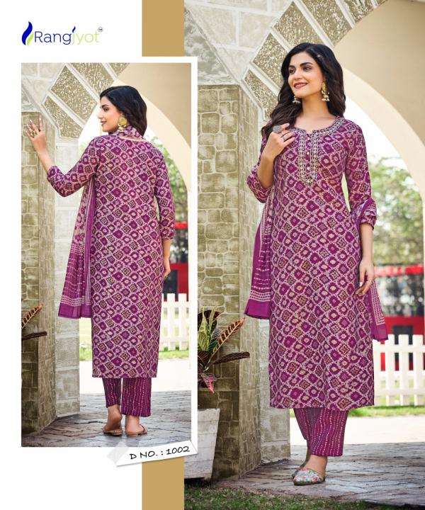 rangjyot anamika chanderi exclusive look top bottom with dupatta catalog