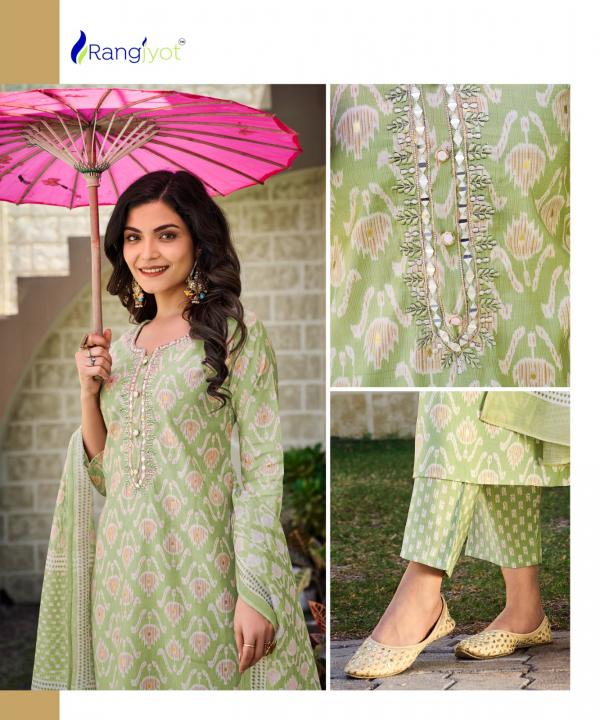 rangjyot anamika chanderi exclusive look top bottom with dupatta catalog