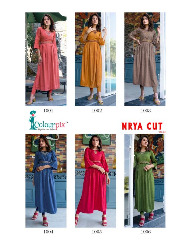 Colourpix Nyra Cut Vol 1 Viscose Designer Long Kurti Collection