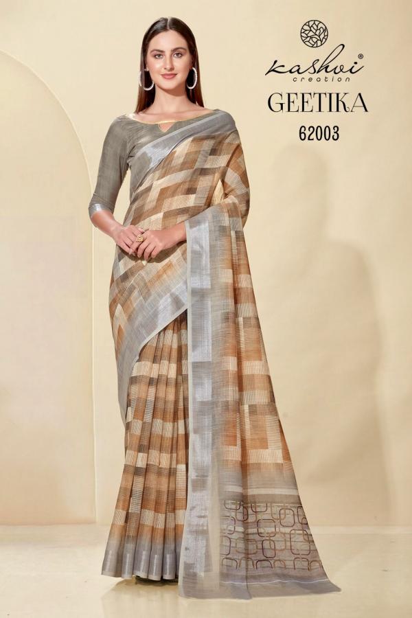 lt kashvi creation geetika linen cotton exclusives look saree catalog