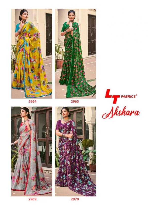 lt fashion akshara chiffon elegant print saree catalog
