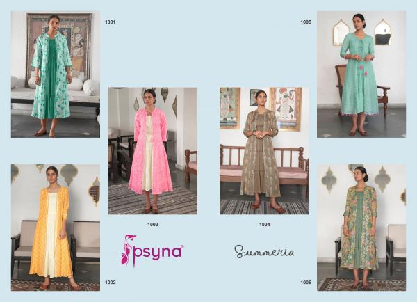 Psyna Summeria Rayon Designer Kurti With Shrug Collection