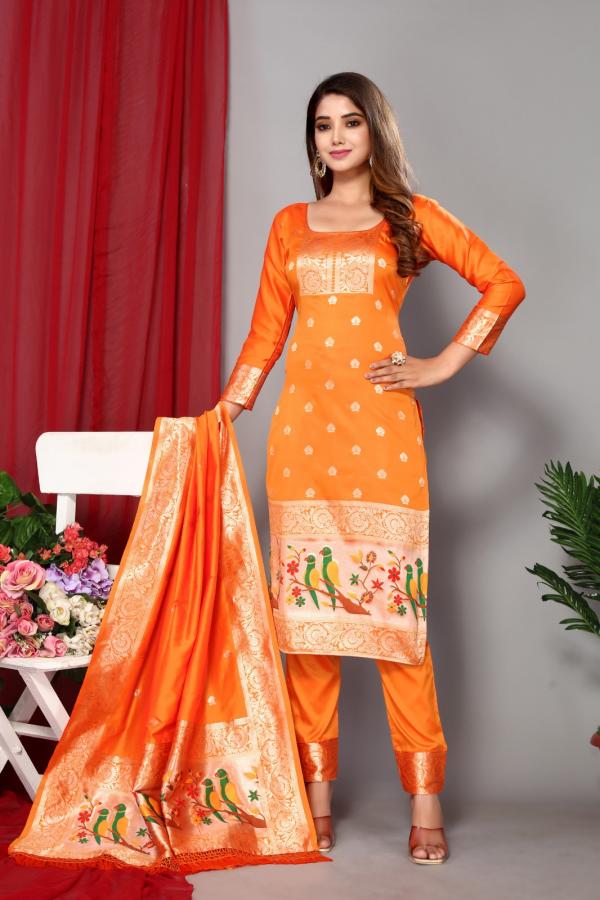 Radha Paithani Suit Silk Designer Dress Material Collection
