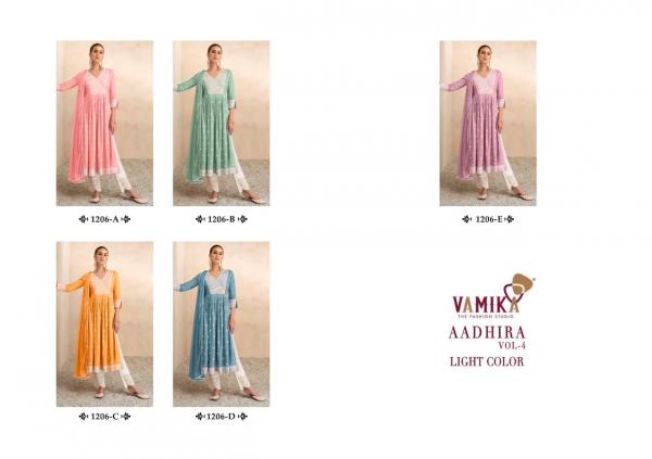 Vamika Aadhira Vol 4 Light Color Rayon Kurti With Bottom Dupatta