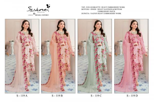 Serine S 119 Festive Georgette Designer Pakistani Suit Collection