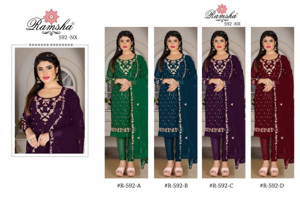 Ramsha R 592 Nx Latest Georgette Designer Pakistani Suit Collection