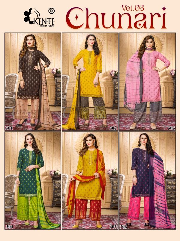 Kinti Chunri Vol 3 Regular Kurti With Bottom Dupatta Collection