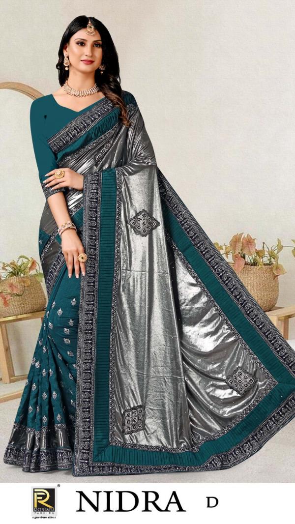 Ronisha Nidra Fancy Designer Embroidery Saree Collection
