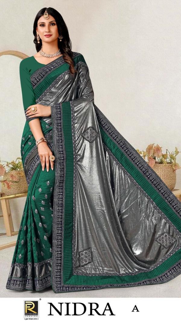 Ronisha Nidra Fancy Designer Embroidery Saree Collection