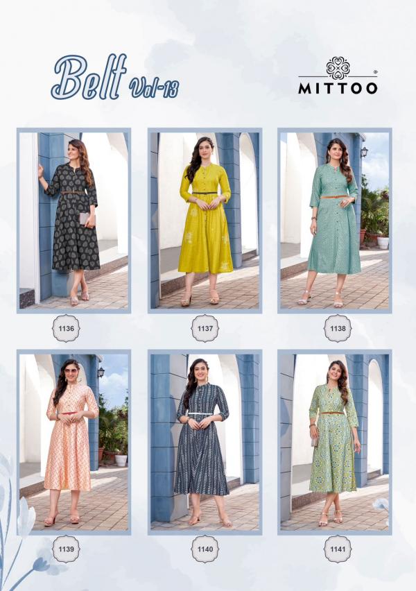 Mittoo Belt Vol 13 Fancy Printed Rayon Kurti Collection
