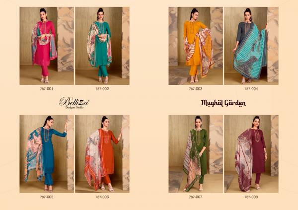 Belliza Mughal Garden Jam Cotton Designer Dress Material Collection
