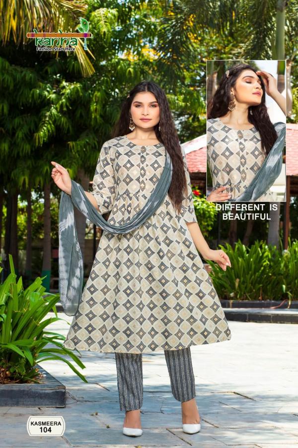 Kanha Kasmeera Nayra Cut Rayon Designer Kurti With Bottom Dupatta