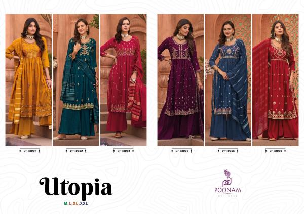Poonam Utopia Nayra Cut Silk Kurti With Bottom Dupatta Collection