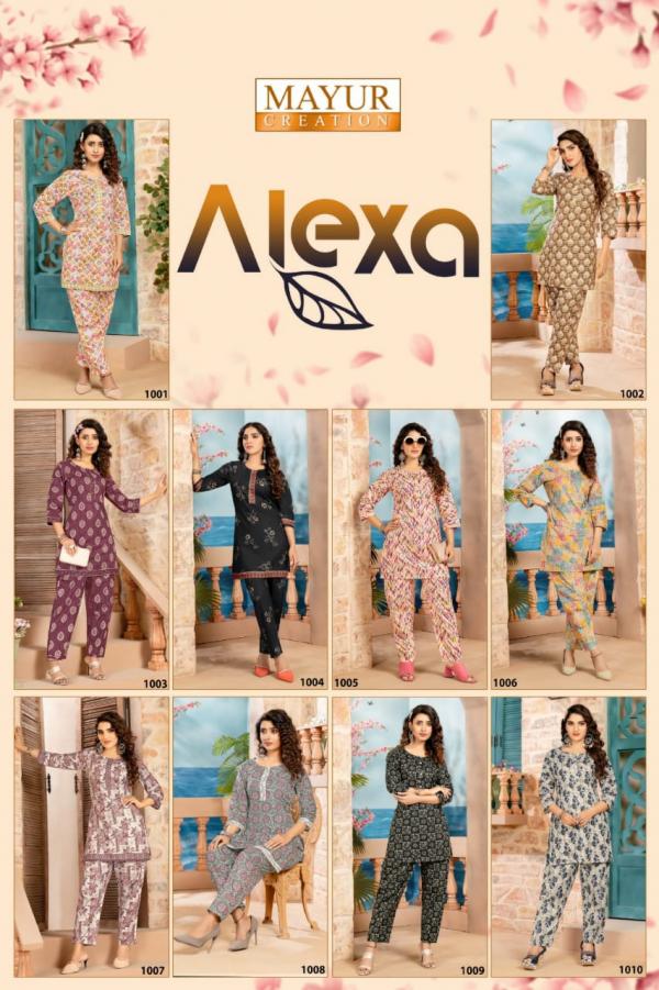 Mayur Alexa Vol 1 Western Wear Top With Pant Collection