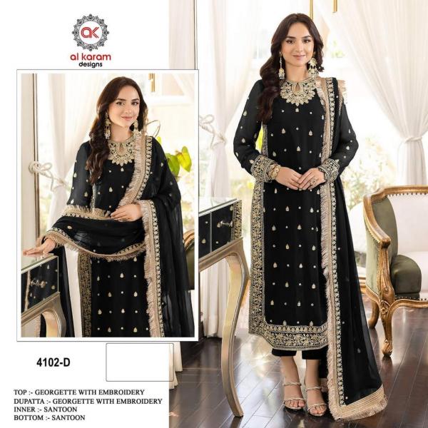 Al Karam 4102 Georgette Salwar Kameez Collection: Textilecatalog