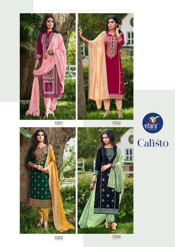 Vitara Calisto  Festive Wear Silk Kurti Pant With Dupatta Collection