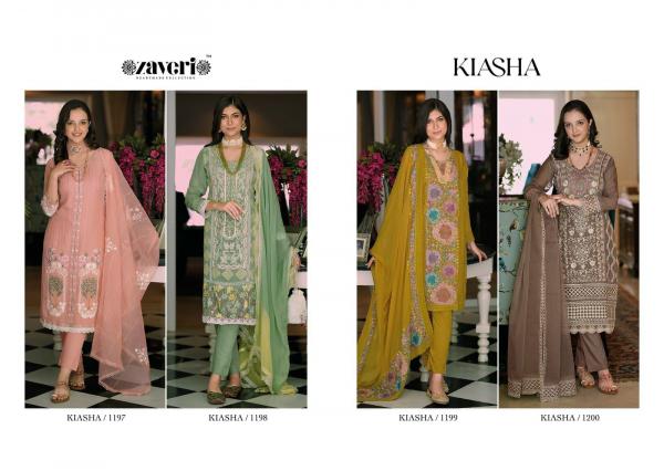 Zaveri Kiasha Organza Festive Wear Silk Kurti Pant With Dupatta Collection
