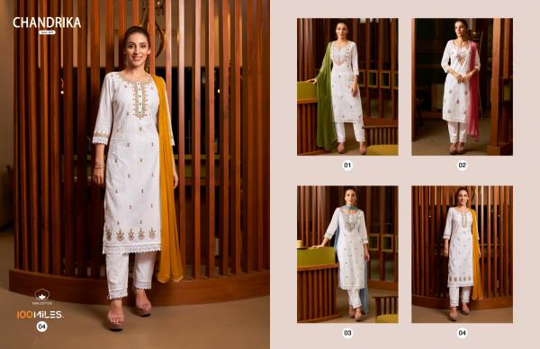 100 Miles Chandrika Festive Wear Silk Kurti Pant With Dupatta Collection