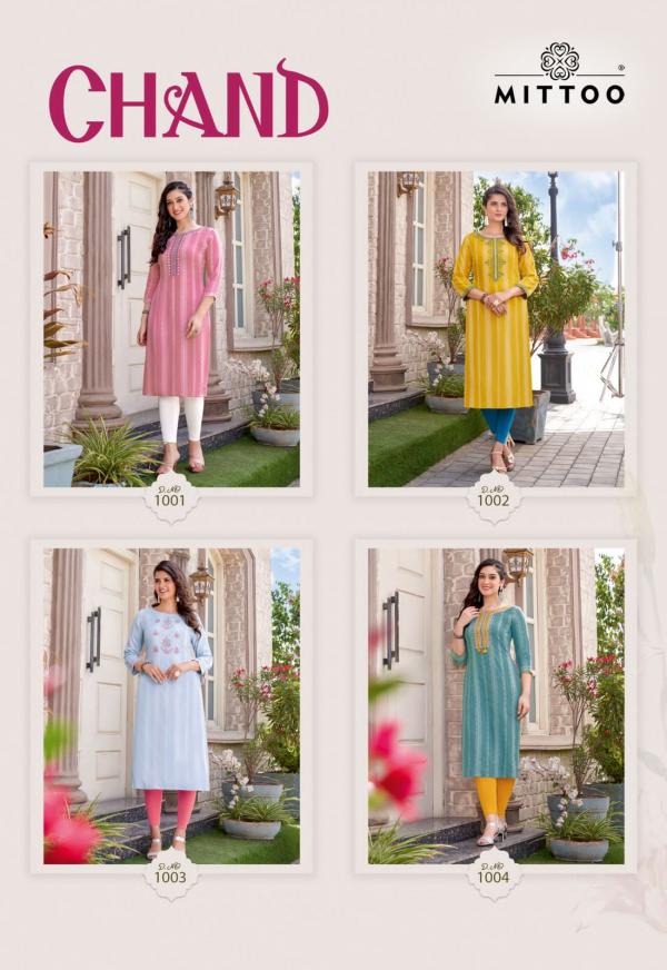 Mittoo Chand  Regular Wear Rayon Embroidery kurti Collection