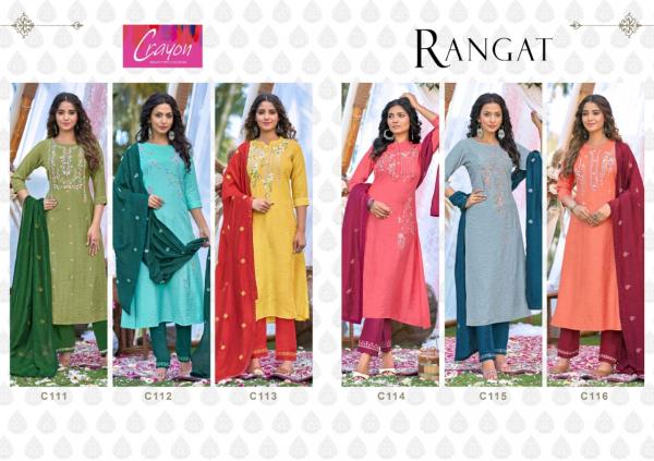 Kalaroop Rangat Designer Kurti Pant With Dupatta Collection