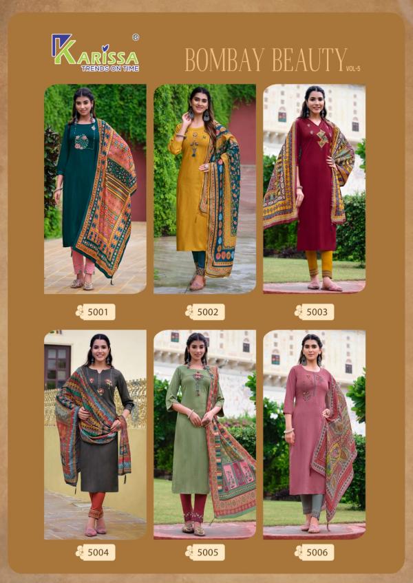 Karissa Bombay Beauty Vol 5 Designer Kurti Pant With Dupatta  Collection