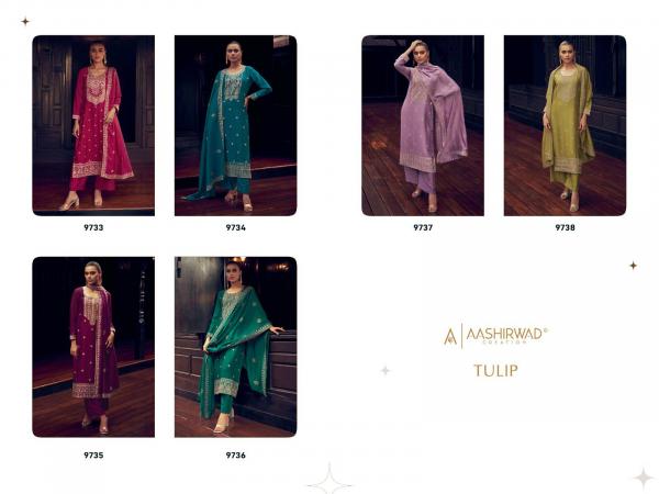 Aashirwad Gulkand Tulip Designer Silk Salwar Suits Collection
