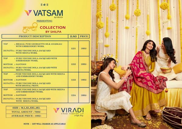 Vatsam Haldi Festive Wear Ready Made Designer Collection