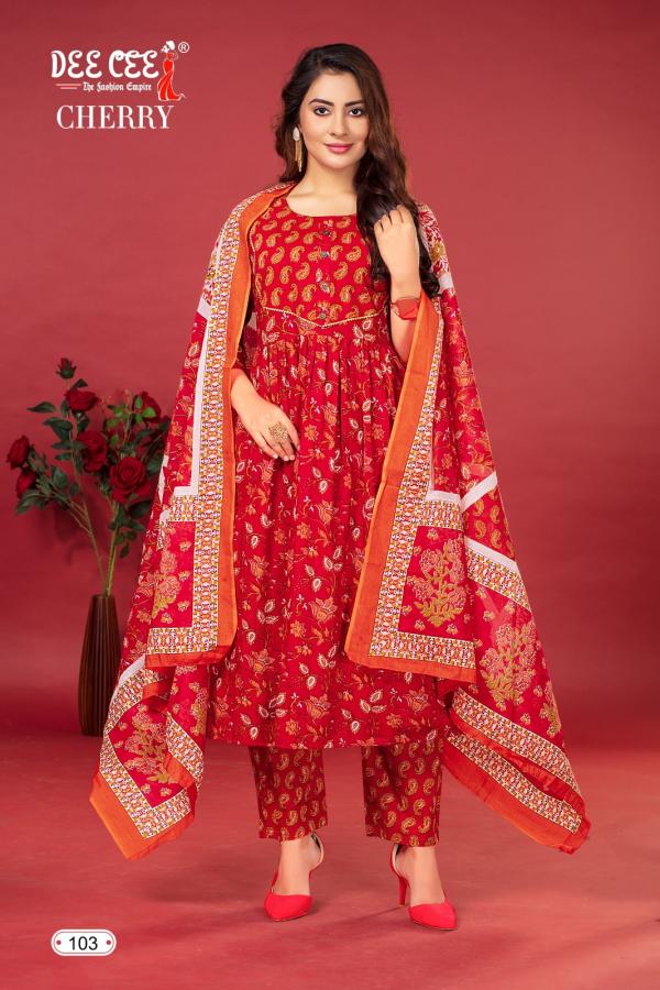 Deecee Cherry Cotton Cambric Kurti Pant With Dupatta Collection