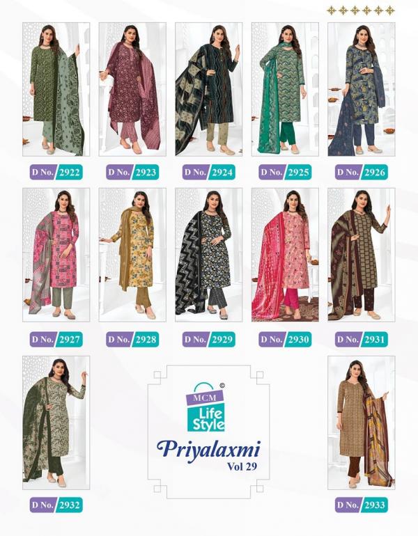 Mcm Priyalaxmi Vol 29 Cotton Printed Dress Material Collection