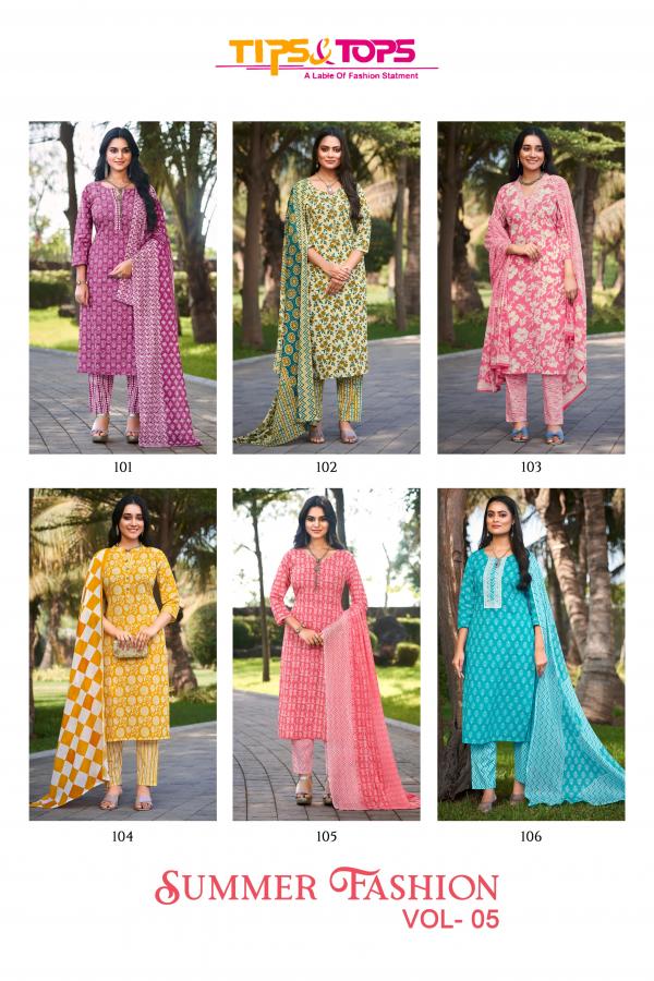 ps And Tops Summer Fashion Vol 5 Cotton Kurti Pant With Dupatta