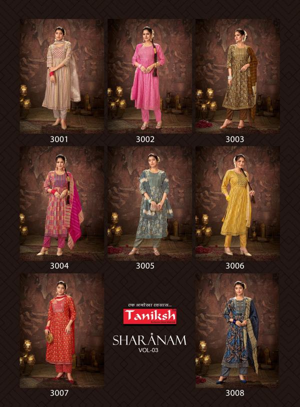 Taniksh Sharanam Vol 03 Kurti Bottom With Dupatta Collection