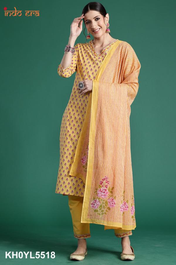 Indo Era 2479 Printed Cotton Straight Kurti Bottom With Dupatta