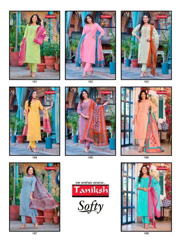 Taniksh Softy Vol 1 Kurti Bottom With Dupatta Collection