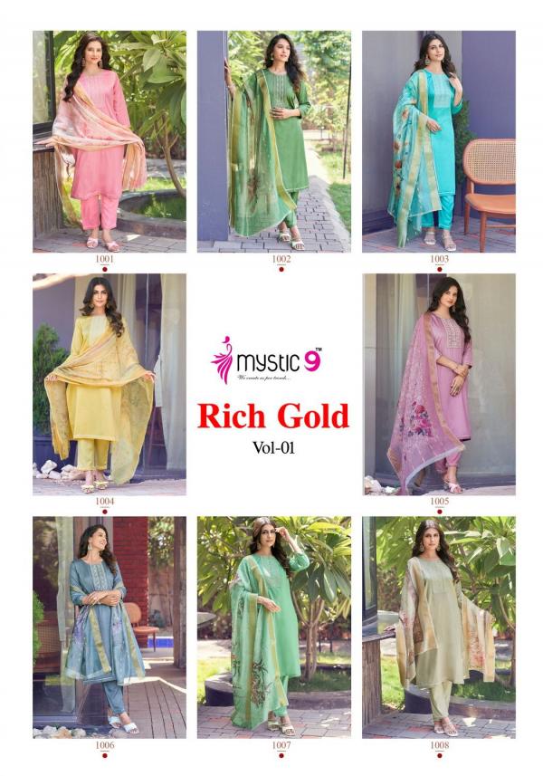 Mystic 9 Rich Gold Vol 01 Casual Wear Ready Made Collection