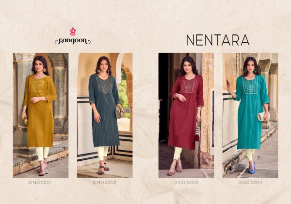 Rangoon Nentara Rayon Embroidered Kurti Collection